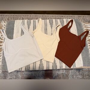 Set of Three Ribbed Tank Tops